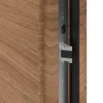 Kneer Haustür Holz 329 Querfurnier Eiche hell-Querfurnier Eiche hell Detail Schließer