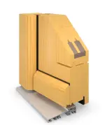 Kneer Haustür Holz 302 Kiefer LAS-12-09-Kiefer LAS-12-09 Detail Querschnitt