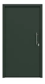 Frontansicht außen von Haustür Thermo46 Motiv 010 in RAL 6009 Tannengrün