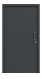 Frontansicht außen von Haustür Thermo46 Motiv 010 in RAL 7016 Anthrazitgrau
