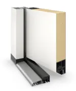 Detail Querschnitt von Haustür Thermo46 Motiv 010 in RAL 9016