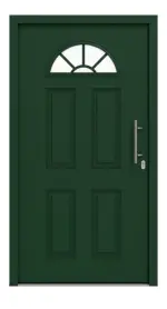 Frontansicht außen von Haustür Thermo46 Motiv 200 in RAL 6005 Moosgrün