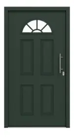 Frontansicht außen von Haustür Thermo46 Motiv 200 in RAL 6009 Tannengrün