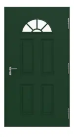 Frontansicht innen von Haustür Thermo46 Motiv 200 in RAL 6005 Moosgrün