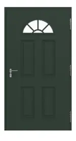 Frontansicht innen von Haustür Thermo46 Motiv 200 in RAL 6009 Tannengrün