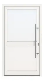 Kneer Haustür Alu AT72 EF 128 RAL 9016-RAL 9016 Frontansicht außen