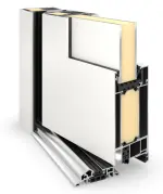 Kneer Haustür Alu AT72 EF 128 RAL 9016-RAL 9016 Detail Querschnitt