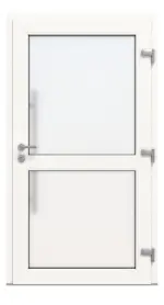 Kneer Haustür Kunststoff KF 404 S 128 RAL 9016-RAL 9016 Frontansicht innen