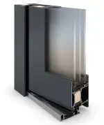 Splendoor Haustür LIGHT L1010 RAL 7016-RAL 7016 Detail Querschnitt