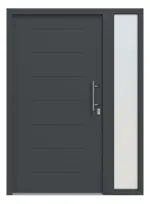 Hörmann Haustür Thermo46 015 mit Seitenteil RAL 7016-RAL 7016 Frontansicht außen