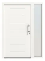 Hörmann Haustür Thermo46 015 mit Seitenteil RAL 9016-RAL 9016 Frontansicht außen