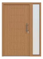 Hörmann Haustür Thermo46 015 mit Seitenteil Winchester Oak-Winchester Oak Frontansicht außen