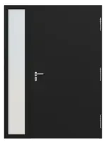 Hörmann Haustür Thermo46 015 mit Seitenteil RAL 9005-RAL 9005 Frontansicht innen