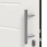 Hörmann Haustür Thermo46 015 mit Seitenteil RAL 9016-RAL 9016 Detail Drücker