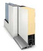 Hörmann Haustür Thermo46 015 mit Seitenteil RAL 9016-RAL 9016 Detail Querschnitt