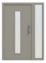 Hörmann Haustür Thermo46 020 mit Seitenteil RAL 7030-RAL 7030 Frontansicht außen