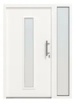 Hörmann Haustür Thermo46 020 mit Seitenteil RAL 9016-RAL 9016 Frontansicht außen