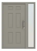 Hörmann Haustür Thermo46 100 mit Seitenteil RAL 7030-RAL 7030 Frontansicht außen