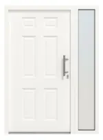 Hörmann Haustür Thermo46 100 mit Seitenteil RAL 9016-RAL 9016 Frontansicht außen