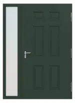 Hörmann Haustür Thermo46 100 mit Seitenteil RAL 6009-RAL 6009 Frontansicht innen