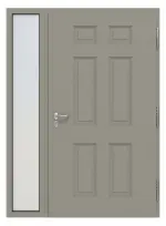 Hörmann Haustür Thermo46 100 mit Seitenteil RAL 7030-RAL 7030 Frontansicht innen