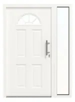 Hörmann Haustür Thermo46 200 mit Seitenteil RAL 9016-RAL 9016 Frontansicht außen