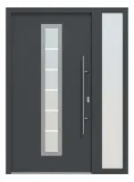 Hörmann Haustür Thermo46 700 mit Seitenteil RAL 7016-RAL 7016 Frontansicht außen