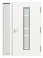 Hörmann Haustür Thermo46 700 mit Seitenteil RAL 9016-RAL 9016 Frontansicht innen