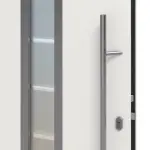 Hörmann Haustür Thermo46 700 mit Seitenteil RAL 9016-RAL 9016 Detail Drücker