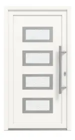 Meeth Haustür Signum PVC 92 RAL 9016-RAL 9016 Frontansicht außen