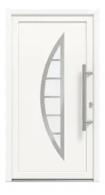 Meeth Haustür Signum Exklusiv PVC 28 RAL 9016-RAL 9016 Frontansicht außen