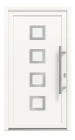 Meeth Haustür Signum Exklusiv PVC 84 RAL 9016-RAL 9016 Frontansicht außen