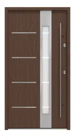 Haustür System S68 2ZA Luna Nussbaum-Nussbaum Frontansicht außen