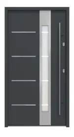 Haustür System S68 2ZA Luna RAL 7016-RAL 7016 Frontansicht außen