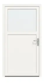 Frontansicht außen von Kunststoff Nebeneingangstür Comfort F002 in RAL 9016