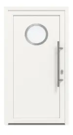 Haustür Kunststoff Premium F011 RAL 9016-RAL 9016 Frontansicht außen