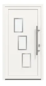 Haustür Kunststoff Premium F015 RAL 9016-RAL 9016 Frontansicht außen