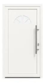 Haustür Kunststoff Premium F021 RAL 9016-RAL 9016 Frontansicht außen