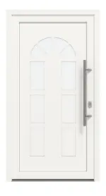 Haustür Kunststoff Premium F026 RAL 9016-RAL 9016 Frontansicht außen