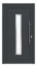 Haustür Kunststoff Premium F036 RAL 7016-RAL 9016 Frontansicht außen