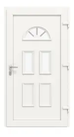 Haustür Kunststoff Premium T003 Golden Oak-RAL 9016 Frontansicht innen