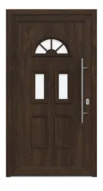 Haustür Kunststoff Premium T003 Brown Oak-Brown Oak Frontansicht außen