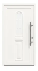 Haustür Kunststoff Premium T012 RAL 9016-RAL 9016 Frontansicht außen