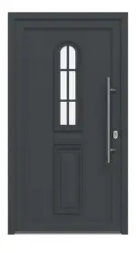 Haustür Kunststoff Premium T012 RAL 7016-RAL 9016 Frontansicht außen
