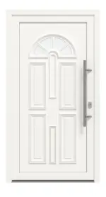 Haustür Kunststoff Premium T015 RAL 9016-RAL 9016 Frontansicht außen