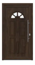 Haustür Kunststoff Premium T015 Brown Oak-Brown Oak Frontansicht außen