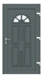 Haustür Kunststoff Premium T015 Quarz Grau-Quarz Grau Frontansicht innen