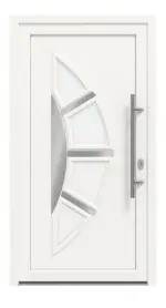 Haustür Kunststoff Premium T035 RAL 9016-RAL 9016 Frontansicht außen