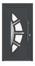 Haustür Kunststoff Premium T035 RAL 7016-RAL 9016 Frontansicht außen