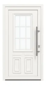 Haustür Kunststoff Premium T036 RAL 9016-RAL 9016 Frontansicht außen